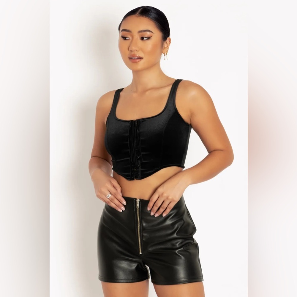 BLACKMILK ROUTE 666 ZIP SHORTS! Vegan Faux Leather